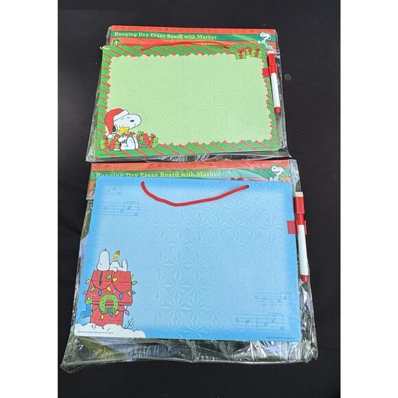2 New Cute Sealed Peanuts Snoopy Hanging Dry Erase Board With Marker! - Picture 1 of 7